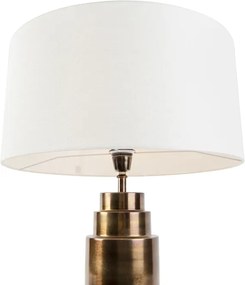 Art Deco stolná lampa s tienidlom biela 50 cm - Bruut