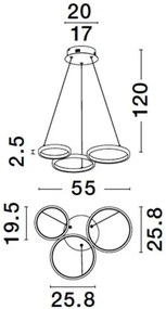 LED luster Magnus 55 čierne