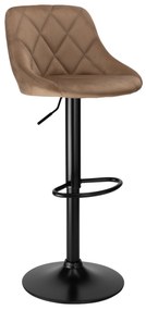 Barová židle CYDRO BLACK s výškovým nastavením mokka hnědá