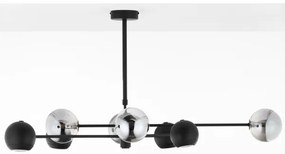 Jupiter 1975 - Luster na tyči MOKA 4xGU10/10W/230V + 4xG9/10W/230V čierna/chróm