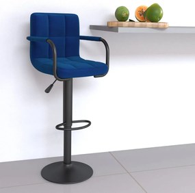 Barová stolička modrá látková