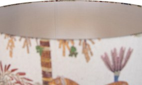 Japandi stojaca lampa béžová s viacfarebným tienidlom so zvieracím vzorom 50 cm - Simplo