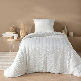 Biele krepové obliečky na jednolôžko 140x200 cm Plissia – douceur d'intérieur