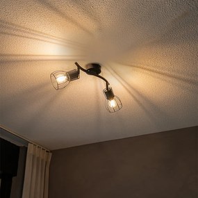 Moderné stropné bodové svetlo čierne 2-žiarovkové nastaviteľné - Botu