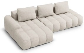 Béžová rozkladacia/s úložným priestorom rohová pohovka (ľavý roh/s leňoškou) Linz – Cosmopolitan Design