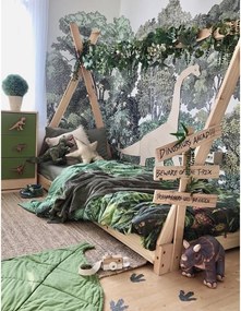 Drevená nástenná dekorácia Origami Diplodocus – dinosaurus do detskej izby S