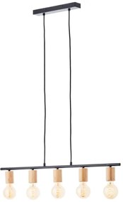 Brilliant - Luster na lane KERRY 5xE27/40W/230V čierny/bambus