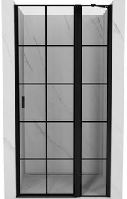 Mexen MIST, 1-krídlové sprchové dvere (1d+1s) 100x200 cm, 6mm číre sklo so vzorom mriežky, pravý, 8A4-100-000-70-77-P