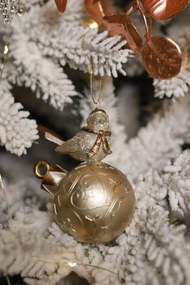 LUX zlatá vianočná ozdoba vtáčik 11cm 1ks