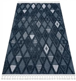 styldomova Modrý shaggy koberec so strapcami Villa Y499B
