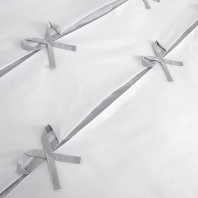 Bielo-sivé obliečky Catherine Lansfield Milo Bow, 135 x 200 cm