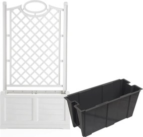 BAMA Kvetináč s ozdobnou mriežkou SEPARE, biela