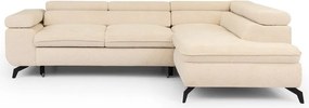 Krémová ženilková rohová pohovka (pravý roh/do L) Marbeya – Ropez
