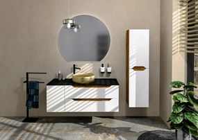 Sapho Sapho, WAVE dvojumývadlová skrinka 149,7x50x47,8cm, biela/dub cuneo, WA150-3025