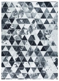 Koberec PATCHWORK 21722 sivý - imitácia kože krava, trojuholníky