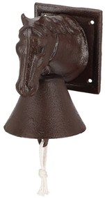 Záhradný zvonček Horse, 18,5x12 cm, liatina, hnedá