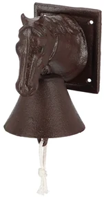 Záhradný zvonček Horse, 18,5x12 cm, liatina, hnedá