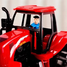 TRAKTOR FARMÁRSKY 47cm S ODNÍMATEĽNÝM PRÍVESOM + FIGÚRKA FARMÁRE