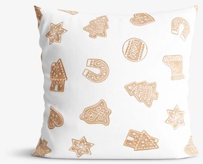 Goldea vianočná dekoračná obliečka na vankúš - perníčky 45 x 45 cm
