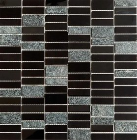 Nerezová mozaika Premium Mosaic Stone černá 30x30 cm mat / lesk MOS4815BK, 1 ks