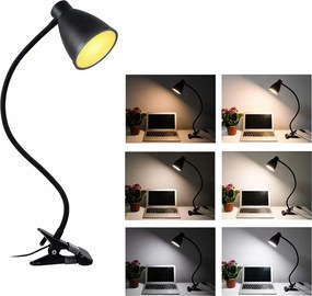 BERGE Andora LED stolná lampa s klipom 1xE27 čierna