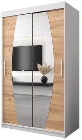 Šatníková skriňa 120 cm Eclipse (biela matná + dub artisan). Akcia -56%. Vlastná spoľahlivá doprava až k Vám domov. 1063387