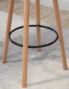 Barový stôl Livia natura, okrúhly - v107 x 60 x 60 cm - Biela