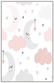 Detský koberec Nočná obloha 80x120 cm sivý/ružový