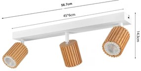 Brilagi - Bodové svietidlo MODERN WOOD 3xGU10/8W/230V kaučukovník/biela