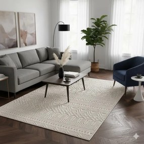 Koberec HELIX 3D boho krémový