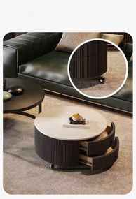LuxuryForm DESIGN Konferenčný stolík ROYAL 80 / 60 cm – čierno-biely mramorový dekor (set 2 ks)