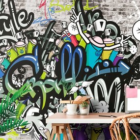 Tapeta štýlová graffiti stena - 450x300