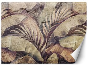 Fototapeta, Palmové listy džungle na betonu imitace - 254x184 cm