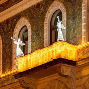 DECOLED LED svetelný anjel 122 cm, LED biela, IP44