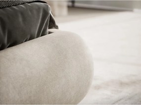 Béžová čalúnená dvojlôžková posteľ s úložným priestorom s roštom 180x200 cm Maumere – Maison de Rêve