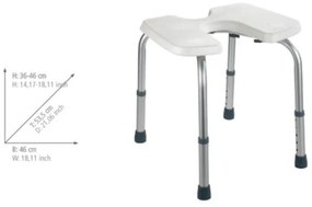 WENKO 206051100-Stolička SECURA 46x53,5 cm biela/strieborná