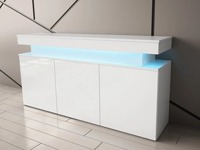 Skrinka Lesteralo 3D 160 (biela + lesk biely) (s LED osvetlením). Vlastná spoľahlivá doprava až k Vám domov. 1105936