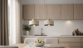 Brilagi - Závesný luster na lanku SPRING 2xE27/60W/230V béžová/zlatá