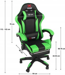 Herné kreslo Xgaming s podnožkou - čierno-červené