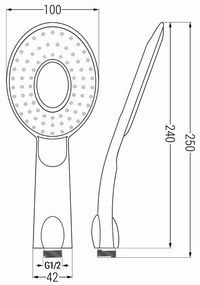 Mexen príslušenstvo - 1-bodový ručný sprchový set R-73, chróm/biela, 785736052-02