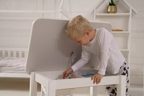 Detský svetlo šedý stolík otvárací s dvoma priehradkami
