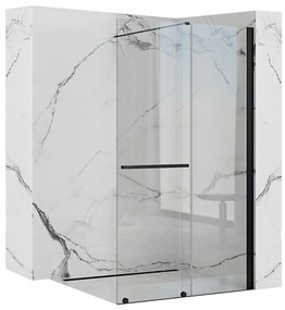 Rea Cortis, posuvná sprchová zástena 120x195cm, 6mm číre sklo, čierny profil, REA-K8880