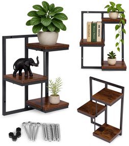 ModernHome Nástenná polica na kvety - 3 úrovne ModernHome