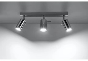 Stropné svietidlo v striebornej farbe Sollux Etna, dĺžka 45 cm