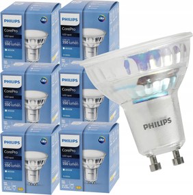 6x LED žiarovka GU10 4,9W 550lm 4000k neutrálna biela