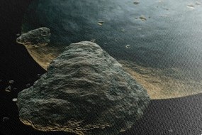 Obraz meteority v okolí planéty - 120x80