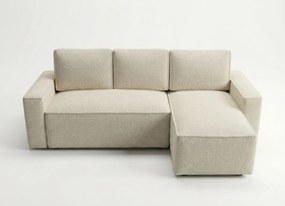 Rozkladacia obojstranná sedacia súprava do L SMART BOUCLE 232x143 cm, krémová