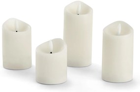 Sviečky z pravého vosku s LED, 4 ks, krémové