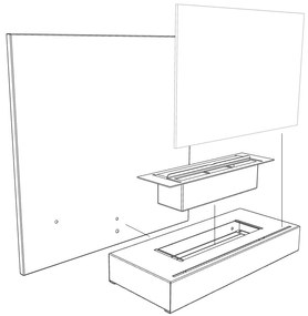Závesný biokrb na stenu BIELY SO SKLOM 45x47x17