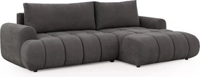Rozkladacia rohová sedačka Lutario Mini pravá - tmavosivá hydrofóbna pletenina Venice 2021